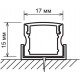 Накладной алюминиевый профиль для светодиодной ленты LL-2-ALP001-R