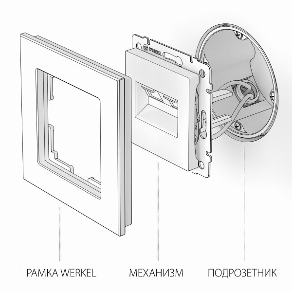 Розетка двойная Ethernet RJ-45  (серебряный) W1181106