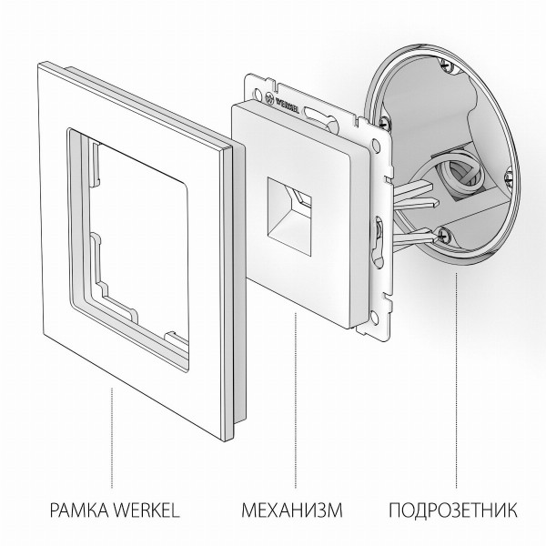 Розетка Ethernet RJ-45 (cеребряный рифленый) W1181009